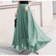 Women's Skirt Swing Work Skirts Long Skirt Maxi Skirts Chiffon Solid Colored Office / Career Daily Spring Summer Chiffon Polyester Elegant Long Summer Black Light Green Pink Blue