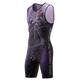 Men's Triathlon Tri Suit Bike Triathlon / Tri Suit Semi-Form Fit Mountain Bike MTB Triathlon Sports Plaid Checkered Gear 3D Pad Anti-slip Strap Breathable Anatomic Design Black Purple Polyester