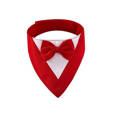 Dog Cat Triangle Bibs Accessories Dog Birthday Bandana Hat Tie / Bow Tie Bowknot Adorable Sweet Dailywear Casual Daily Dog Clothes Puppy Clothes Dog Outfits Breathable Black Red Blue Costume for Girl