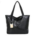 Women's Shoulder Bag Tote PU Leather Daily Embossed Solid Color Crocodile Silver Black Gold