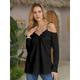 Women's Shirt Going Out Tops Blouse Concert Tops Plain Daily Weekend Cold Shoulder Black White Off Shoulder Long Sleeve Streetwear Casual Off Shoulder Regular Fit Spring Fall