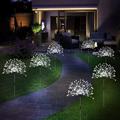 1 Pack solar powered 8-function Christmas decorative fireworks lamp, floor mounted lawn light, holiday wedding, Christmas Halloween outdoor waterproof decorative lamp 90/120/150/200Leds