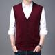 Men's Sweater Vest Wool Sweater Cardigan Knit Knitted Braided Solid Color Deep V Basic Soft Daily Weekend Clothing Apparel Winter Fall Green Wine M L XL