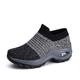 Women's Trainers Athletic Shoes Sneakers Plus Size Flyknit Shoes Outdoor Work Athletic Solid Colored Winter Wedge Heel Round Toe Sporty Casual Running Hiking Walking Knit Tissage Volant Loafer Black