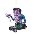 2PCS Cartoon Big Mouth Monster Car Pendant Acrylic Flat Doll Model Home Decor Rat Fink Crazy Mouse Driving Statue Halloween Car Accessories