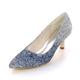 Women's Heels Pumps Bling Bling Shoes Sparkling Shoes Wedding Party Color Block Wedding Heels Summer Kitten Heel Low Heel Pointed Toe Elegant Luxurious Glitter Synthetics Loafer Black Blue Fuchsia