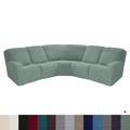 L Shape Sectional Couch Cover Recliner Sofa Covers Corner Sofa Stretch Reclining Slipcover Washable(4 Backrest Cover,4 Seat Cover,1 Coner Sofa Cover, 2 Armrest Cover)