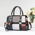 Women's Handbag Crossbody Bag Shoulder Bag Boston Bag PU Leather Outdoor Daily Holiday Pendant Zipper Large Capacity Waterproof Lightweight Plaid Color Block Earthy yellow Coffee color Black