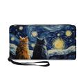 Women's Wallet Coin Purse Credit Card Holder Wallet PU Leather Shopping Daily Holiday Zipper Large Capacity Durable Cat Sky / Galaxy Navy Blue Royal Blue Blue