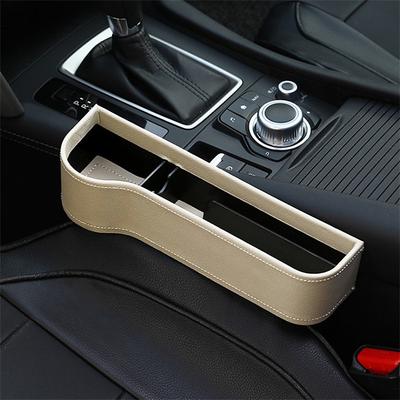 Leather Car Seat Gap Filler Organizer with Cup Holder, Multifunctional Storage Box for Vehicle Seat Side