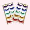 3 Pcs 132 Color Mixed 3d Five Pairs Of Fake Eyelashes Naturally Dense And Soft Stage Makeup Eyelashes Exaggerated Eyelashes In Europe And America for Carnival Party