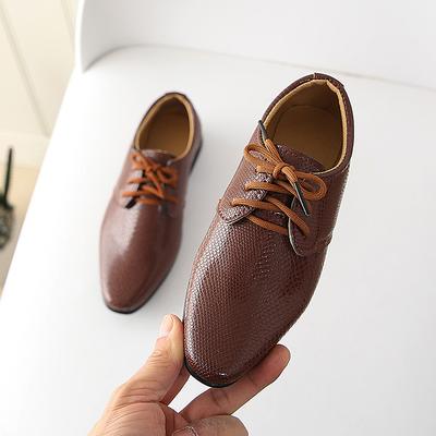 Boys Oxfords Daily Dress Shoes Formal Shoes School Shoes PU Breathability Non-slipping Big Kids(7years ) Little Kids(4-7ys) Wedding Party Daily Walking Shoes Dancing Lace-up Black White Brown Summer