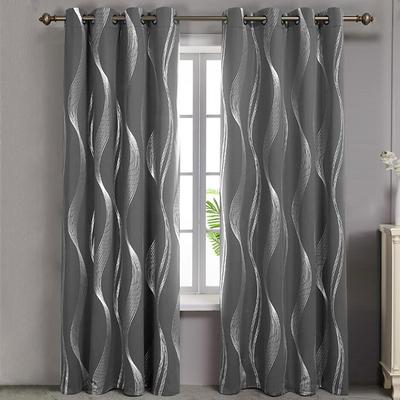 Blackout Curtain Drapes Farmhouse Grommet/Eyelet Curtain Panels For Living Room Bedroom Sliding Door Curtains Kitchen Balcony Window Treatments Thermal Insulated