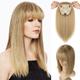 14 Hair Topper with Bangs 200% Density Silk Base Top Hairpieces Clip in Hair Extensions Straight Wiglet for Women with Thinning Hair