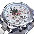 FORSINING Men's Mechanical Watch Dress Watch Large Dial Waterproof Dual Time Zones Day Date Stainless Steel Watch