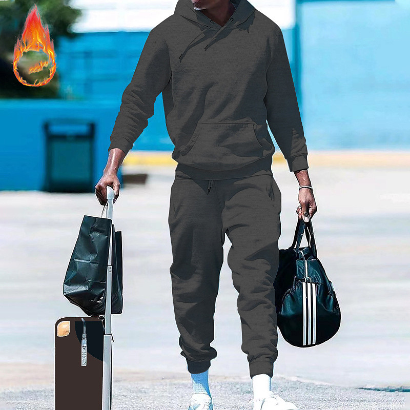 Men's Tracksuit Sweatsuit 2 Piece Athletic Long Sleeve Thermal Warm Breathable Moisture Wicking Fitness Running Jogging Sportswear Activewear Solid Colored Black White Yellow