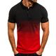 Men's T-shirt Sleeve Color Block Henley Medium Spring Summer Green White Gray Black-Red