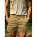 Men's Shorts Chino Shorts Bermuda shorts Work Shorts Button Pocket Plain Comfort Short Outdoor Daily Going out Cotton Blend Streetwear Stylish Black Navy Blue