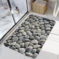 Smooth Pebbles Series Digital Printing Floor Mat Modern Bath Mats Nonwoven / Memory Foam Novelty Bathroom