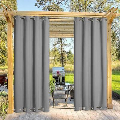 Waterproof Outdoor Curtain Privacy, Sliding Patio Curtain Farmhouse Drapes, Pergola Curtains Grommet For Gazebo, Balcony, Porch, Party, Hotel, 1 Panel