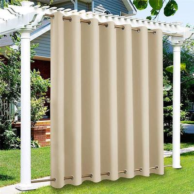 Waterproof Outdoor Curtain Privacy, Double Grommet(Top and Bottom) Sliding Patio Curtain Farmhouse Drapes, Pergola Curtains Grommet For Gazebo, Balcony, Porch, Party, Hotel, 1 Panel