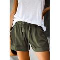 Women's Shorts Drawstring Pocket Plain Daily Regular Summer Green Black Pink Orange Red