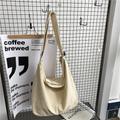 Women's Crossbody Bag Shoulder Bag Canvas Tote Bag Canvas Daily Holiday Zipper Large Capacity Waterproof Breathable Solid Color Balck White Red