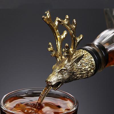 Wine Liquor Spirit Pourer Animal Head Stainless Steel Unique Bottle Stoppers Aerators Bar Tools