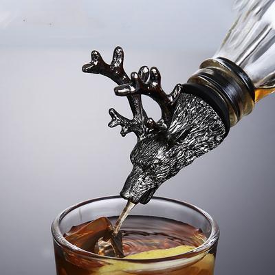 Wine Liquor Spirit Pourer Animal Head Stainless Steel Unique Bottle Stoppers Aerators Bar Tools