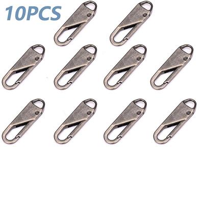 10pcs Universal Zipper Puller Detachable Zipper Head Instant Zipper Repair Kits For Zipper Slider DIY Sewing Craft Sewing Kits Zippers