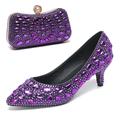 Women's Wedding Shoes Pumps Bling Bling Shoes Dress Shoes Glitter Crystal Sequined Jeweled Wedding Party Polka Dot Solid Colored Wedding Heels Bridal Shoes Bridesmaid Shoes Rhinestone Crystal