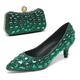 Women's Wedding Shoes Pumps Bling Bling Shoes Dress Shoes Glitter Crystal Sequined Jeweled Wedding Party Polka Dot Solid Colored Wedding Heels Bridal Shoes Bridesmaid Shoes Rhinestone Crystal