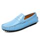 Men's Loafers Slip-Ons Moccasin Drive Shoes Penny Loafers Casual British Daily Office Career Leather Loafer Black White Light Blue Spring Fall