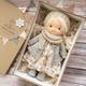 Cotton Body Waldorf Doll Doll Artist Handmade Mini Dress Up Doll Diy(Accessory bear not included)