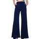 Women's Dress Wide Leg Pants Bootcut Flare Full Length Pocket Baggy Micro-elastic Mid Waist Streetwear Casual Casual Weekend Black White S M Summer Spring Fall