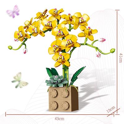 Women's Day Gifts Valentine's Day Gift Compatible With Le-go Rose Building Block Flower Ornaments G5010 Building Block Butterfly Orchid Bonsai Bouquet Mother's Day Gifts for MoM