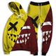 Men's Tracksuit Hoodies Set Light Yellow Yellow / Black Black Yellow Yellow Black BlackBurgundy Hooded Graphic Grimace 2 Piece Print Sports Outdoor Casual Sports 3D Print Streetwear Basic