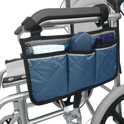 Wheelchair Armrest Organizer Bag Wheelchair Travel Accessories Storage Pouch With Pockets