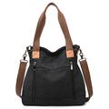 Women's Tote Top Handle Bag Canvas Daily Zipper Solid Color Black Blue Fuchsia