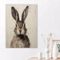 Framed Art Canvas Print Poster Rabbit Animals Illustrations Canvas Wall Art Artwork Wall Painting for Bathroom Bedroom Office Living Room Wall Decor Easter Home Decoration