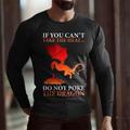 Cool Dragon Flame-Spewing Flying Mythical Creature T-Shirt Gray T shirt Tee Men's Cotton Shirt Vintage Basic Shirt Long Sleeve Comfortable Tee Holiday Spring Fall Designer Clothing S M L XL XXL