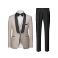 Dark Grey BlackBurgundy Black Men's Wedding Prom Tuxedos 3 Piece Shawl Collar Solid Color Slim Fit Single Breasted One-button 2024