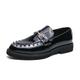 Men's Loafers Slip-Ons Comfort Loafers British Style Plaid Shoes Metallic Shoes Casual British Daily Party Evening Patent Leather Breathable Comfortable Loafer Black Silver Gold Spring Fall