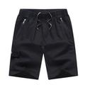 Men's Cargo Shorts Bermuda shorts Work Shorts Elastic Waist Zipper Pocket Plain Comfort Short Casual Daily Going out Twill Stylish Classic Style ArmyGreen Black