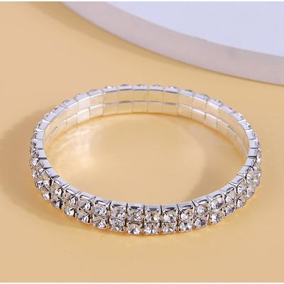 Women's Crystal Bracelet Fancy Fashion Elegant Fashion Luxury Alloy Bracelet Jewelry Silver For Wedding Party Evening Gift Birthday Beach