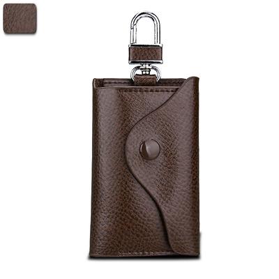 Men's Genuine Leather Key Case Keychain Wallet Credit Card Holder Money Clip Purse Keyrings