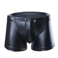 Men's Casual Shorts Faux Leather Shorts Solid Colored Comfort Soft Home Casual Clubwear Sexy Black