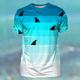 Graphic Shark Gradient Stripes Vacation Designer Casual Men's 3D Print T shirt Tee Sports Outdoor Holiday Going out T shirt Yellow Blue Sky Blue Short Sleeve Crew Neck Shirt Spring Summer Clothing