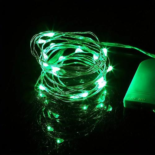 1pc Led Fairy Lights, CR2032 Battery Operated, Waterproof Copper Wire String Lights, 7ft 20 Led Firefly String Lights, For DIY Wedding Dorm, Bedroom, Christmas, Halloween, Party