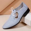 Men's Oxfords Retro Formal Shoes Walking Casual Daily Leather Comfortable Booties / Ankle Boots Loafer Light Blue Black Blue Spring Fall